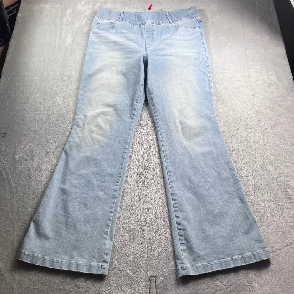 Spanx Flare Jeans Light Wash Pull On High Rise Denim 20348R Womens Size 2XL Tall - Picture 1 of 12